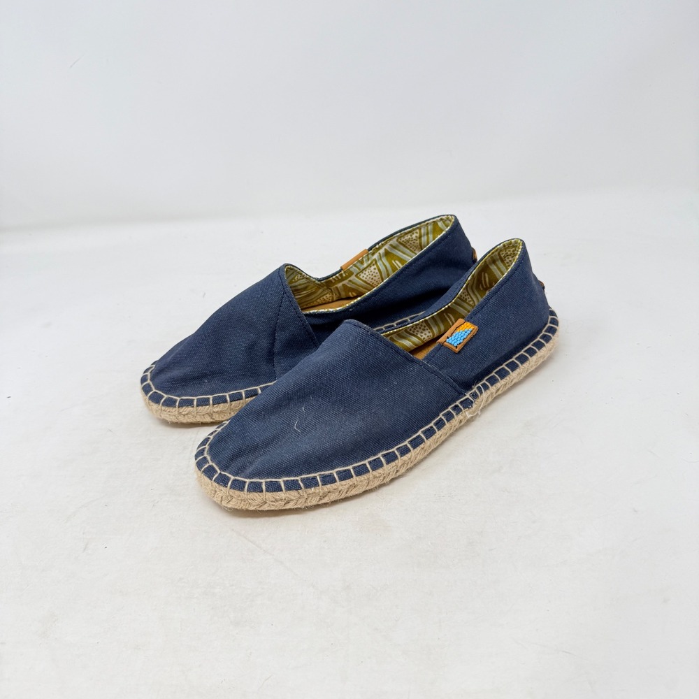 Ubuntu Life Espadrille‎ Flats Navy Blue Size 8W Canvas Beaded Handmade Kenya